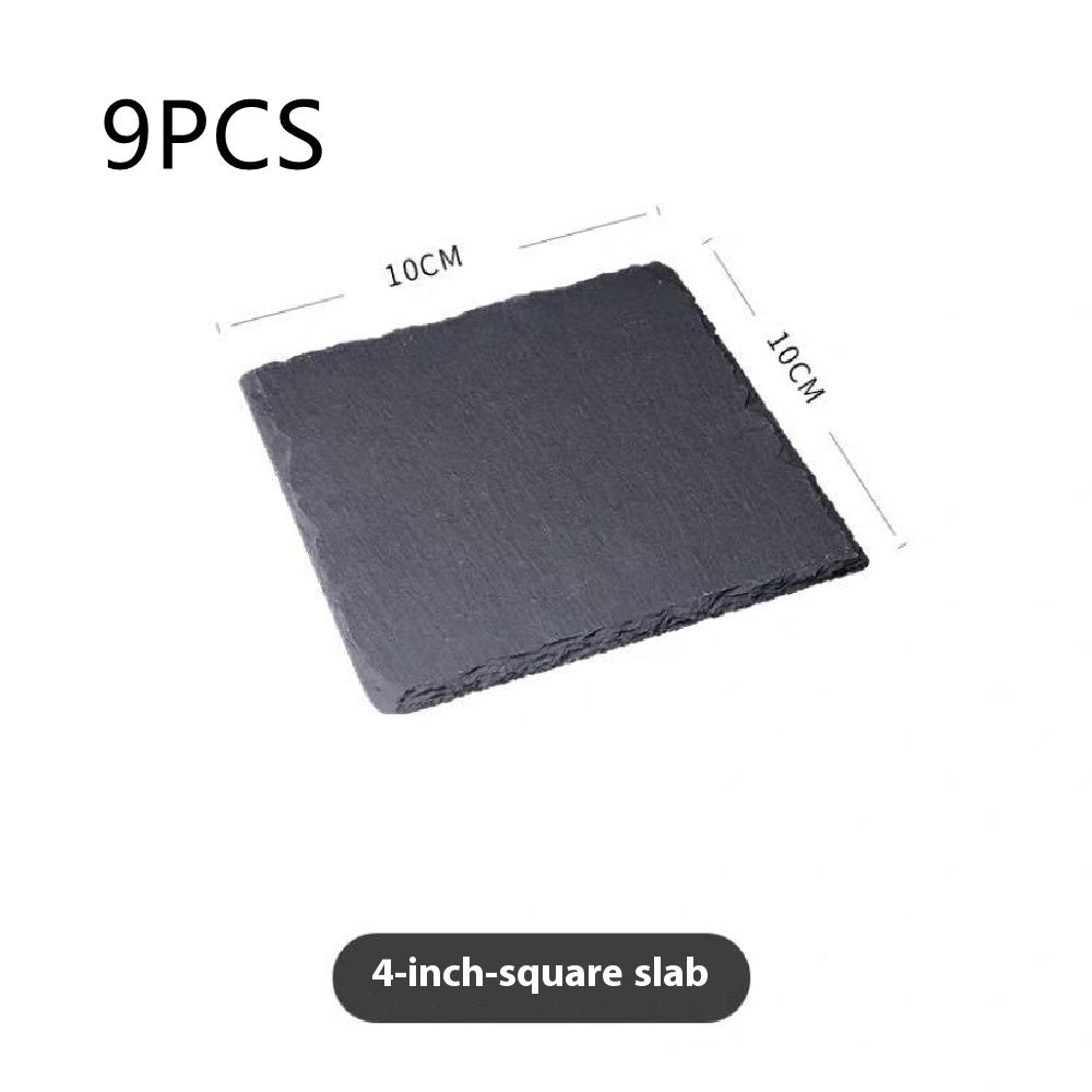 European-style Black Round Square Stone Plate