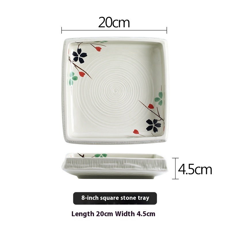 Ceramic Household Square Rectangular Plate