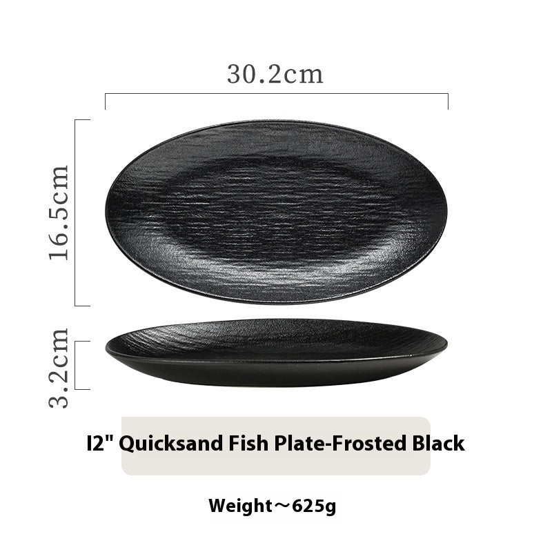 Ceramic Long Oval Household Plate