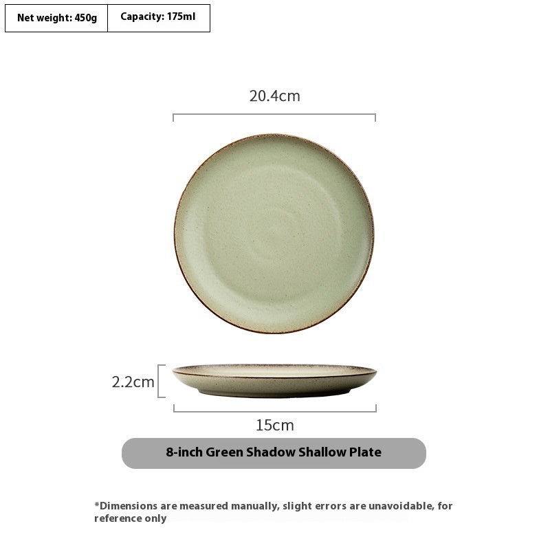 Stoneware Steak Plate Ceramic Western Cuisine Plate Retro Tableware
