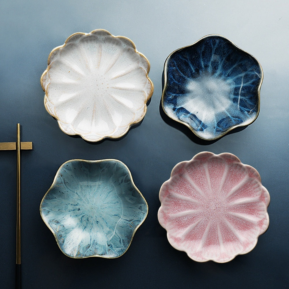 Ceramic Flower Pattern Tableware Plate