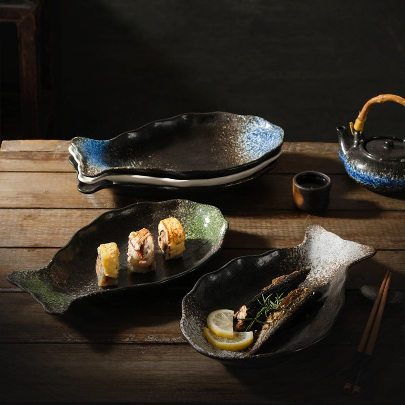 Household Fish Pattern Ceramic Plate