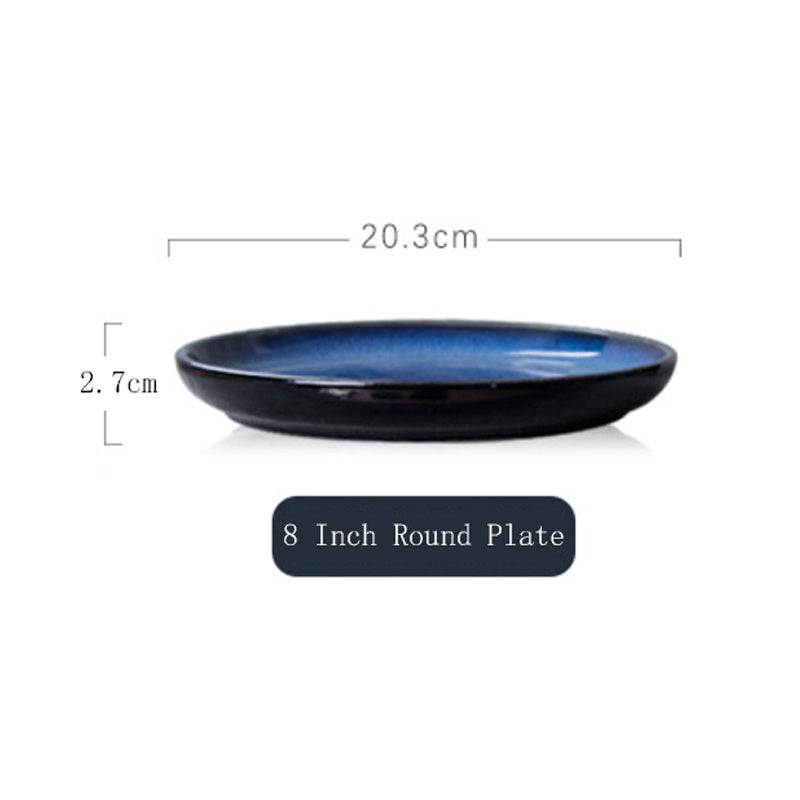 Creative Glaze Blue Ceramic Plate