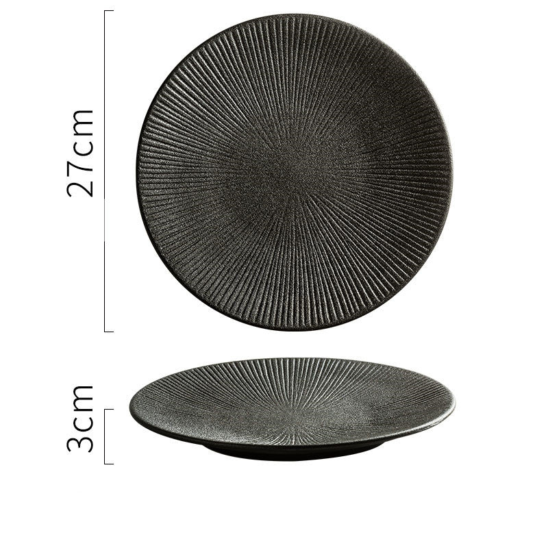 Creative Frosted Black Ceramic Plate