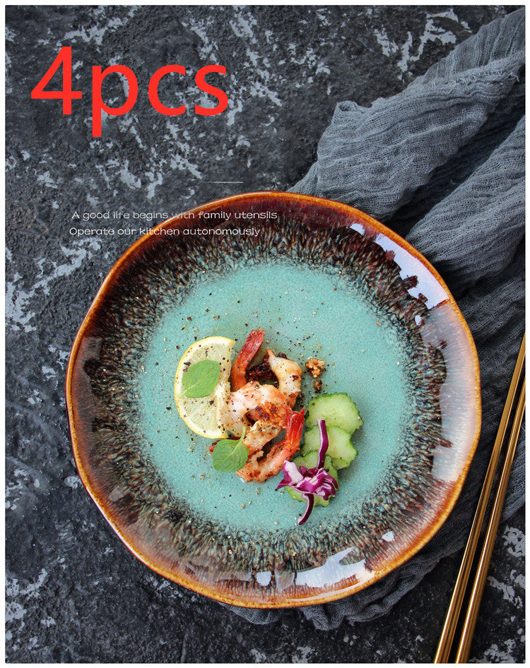 Ceramic Round Grey Plate