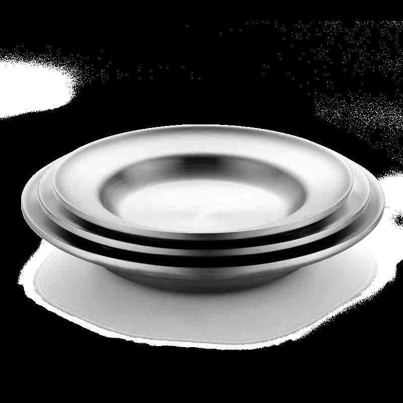Stainless Steel Plate Household Round Dinner Plate Dinner Plate