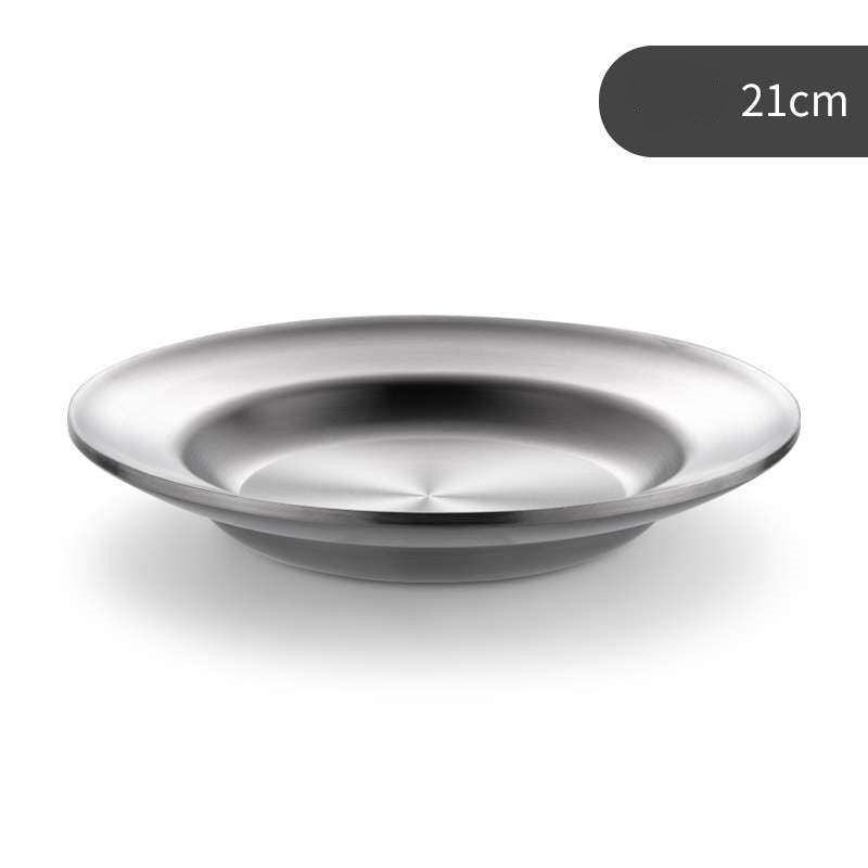 Stainless Steel Plate Household Round Dinner Plate Dinner Plate