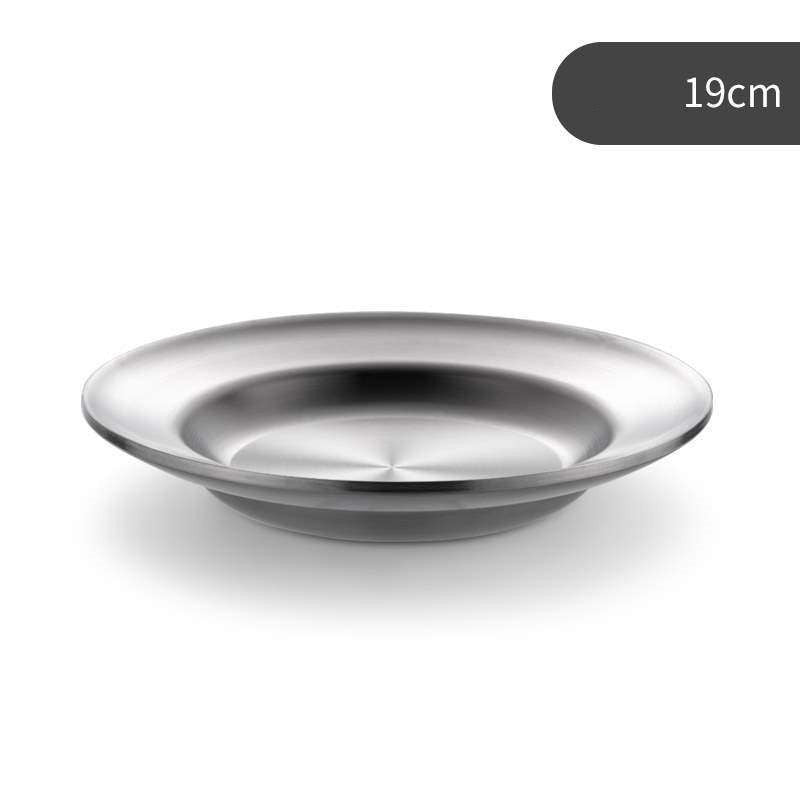 Stainless Steel Plate Household Round Dinner Plate Dinner Plate