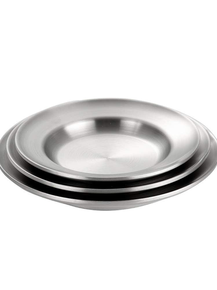 Stainless Steel Plate Household Round Dinner Plate Dinner Plate