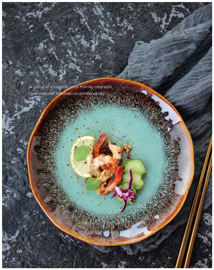 Ceramic Round Grey Plate