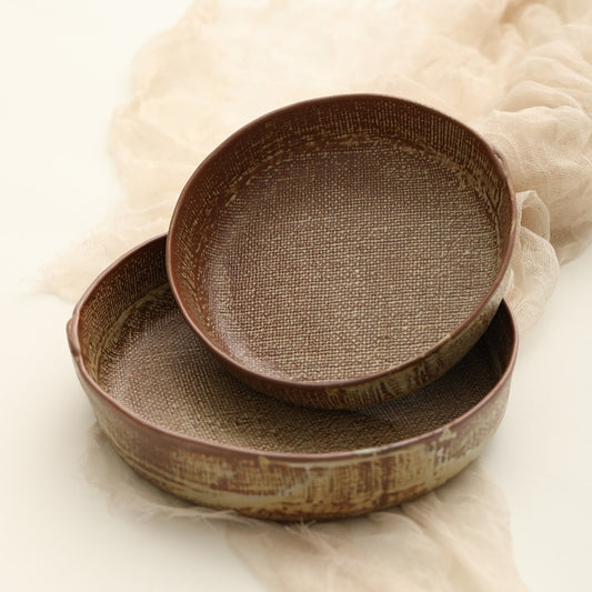 Retro Ceramic Deep Plates Creative Household Plate