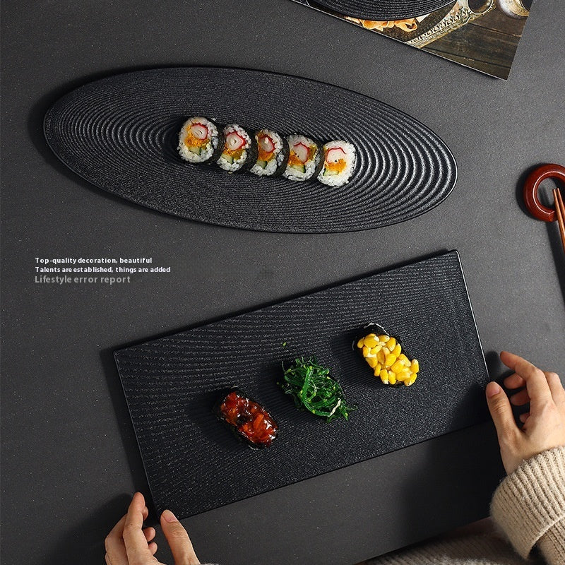 Rectangular Oval Ceramic Flat Plate