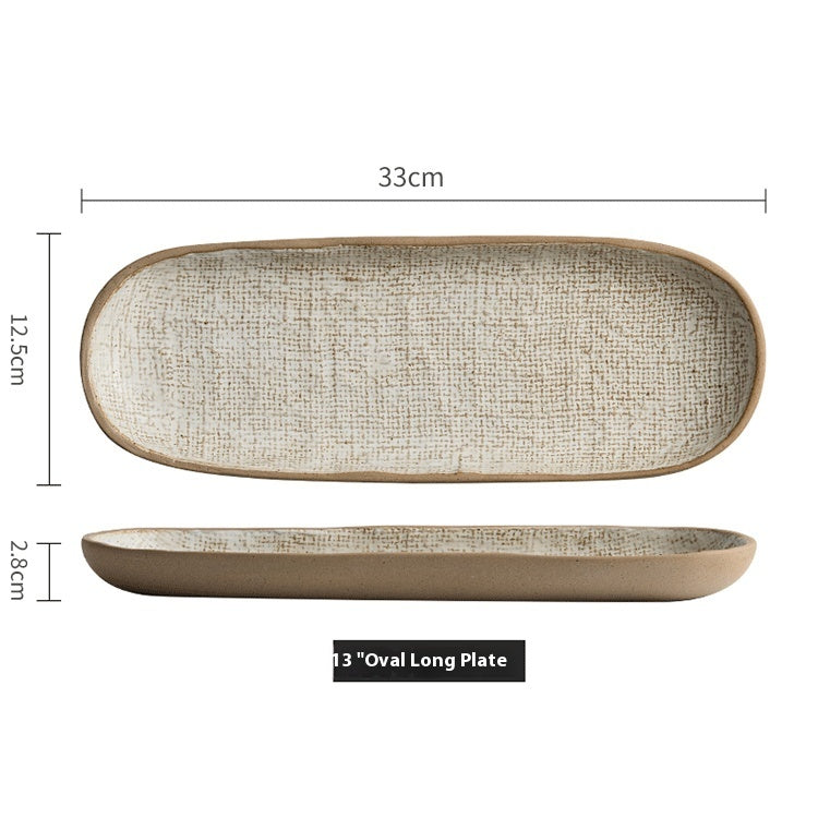Retro Rectangular Ceramic Tableware