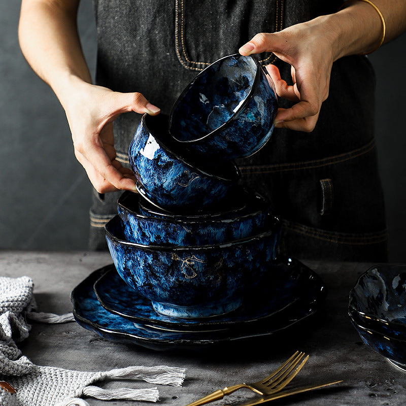 Blue Elegant Creative Tableware Plate Set