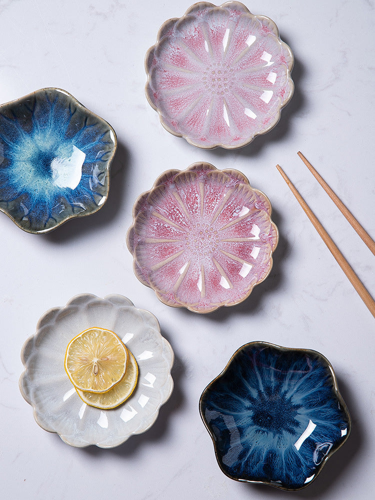 Ceramic Flower Pattern Tableware Plate