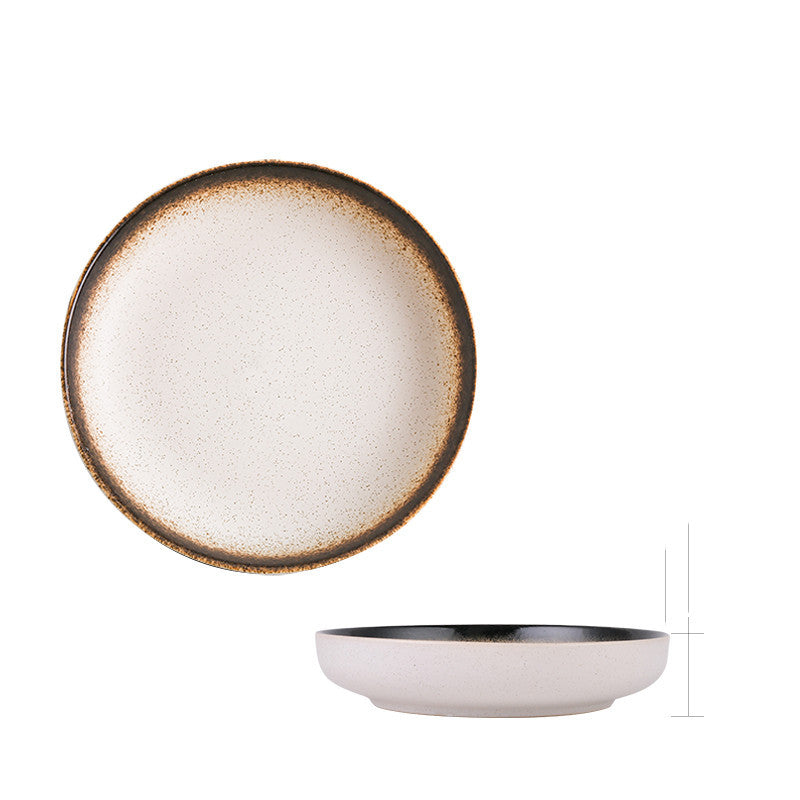 Japanese Deep Round Ceramic Dish