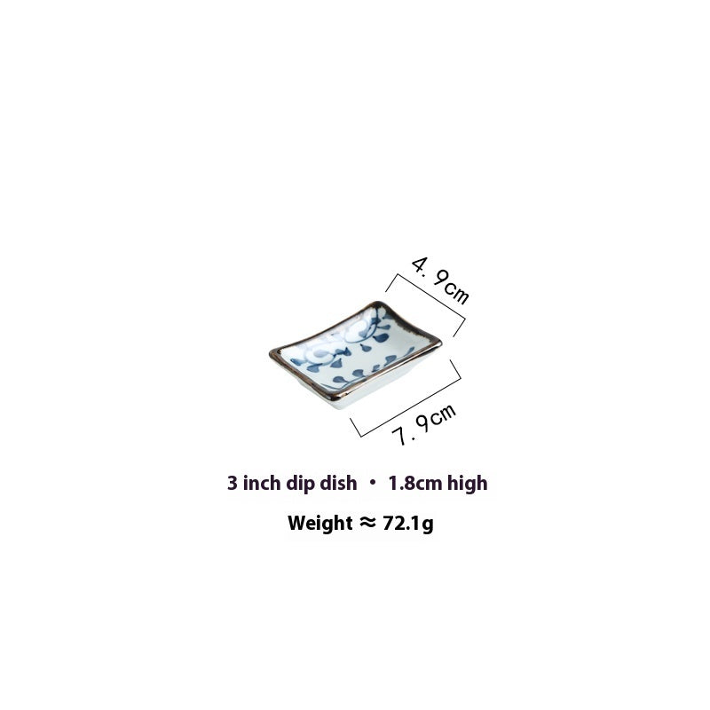 Ceramic Long Plate Rectangular Dessert Snack Plate