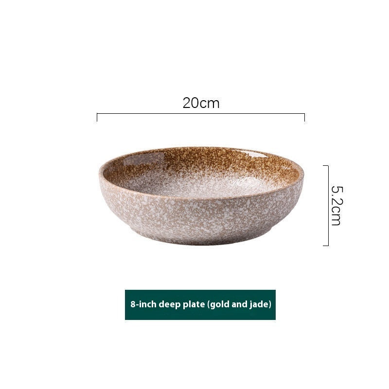 Retro Domestic Underglaze Porcelain Plate