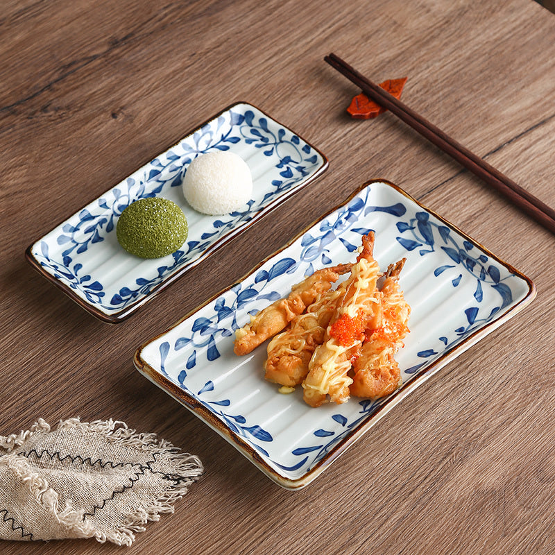 Ceramic Horizontal Long Plate Rectangular Dish Tableware
