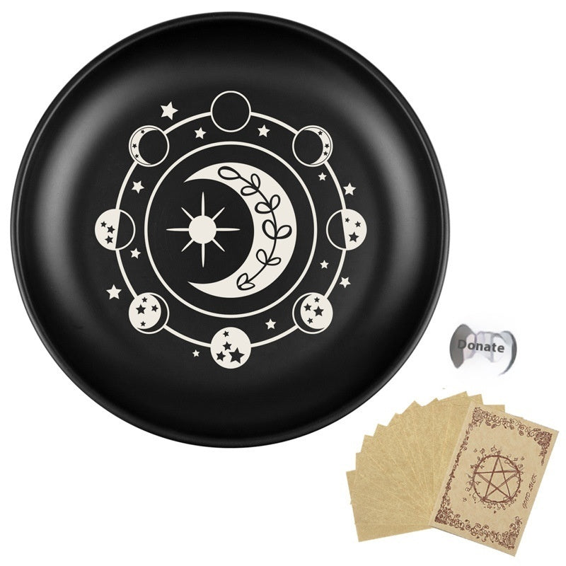 Black Cat Pattern Ceramic Round Plate
