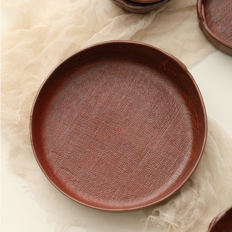 Retro Ceramic Deep Plates Creative Household Plate