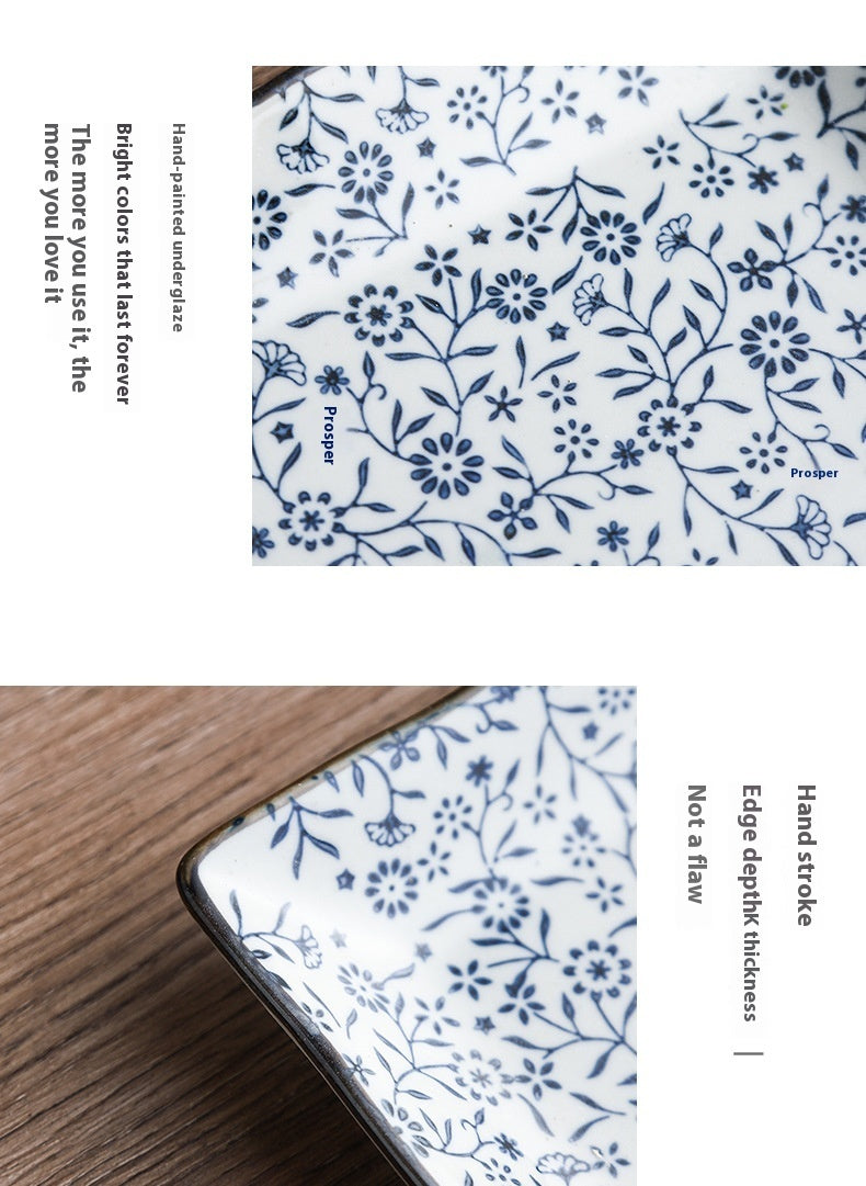 Ceramic Rectangular Antique Tableware Plate