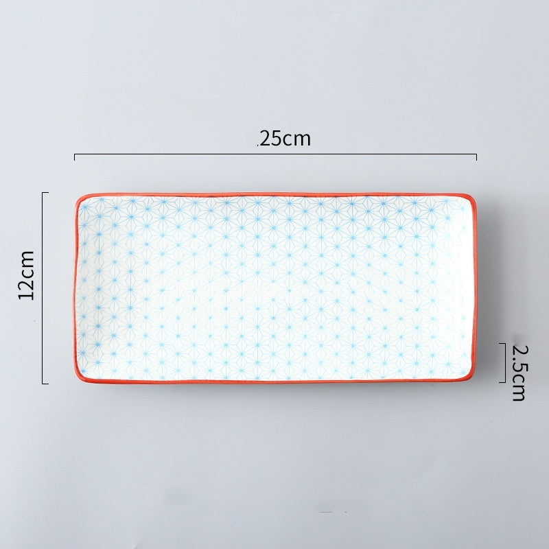 Sushi Plate Underglaze Color Rectangular Plate