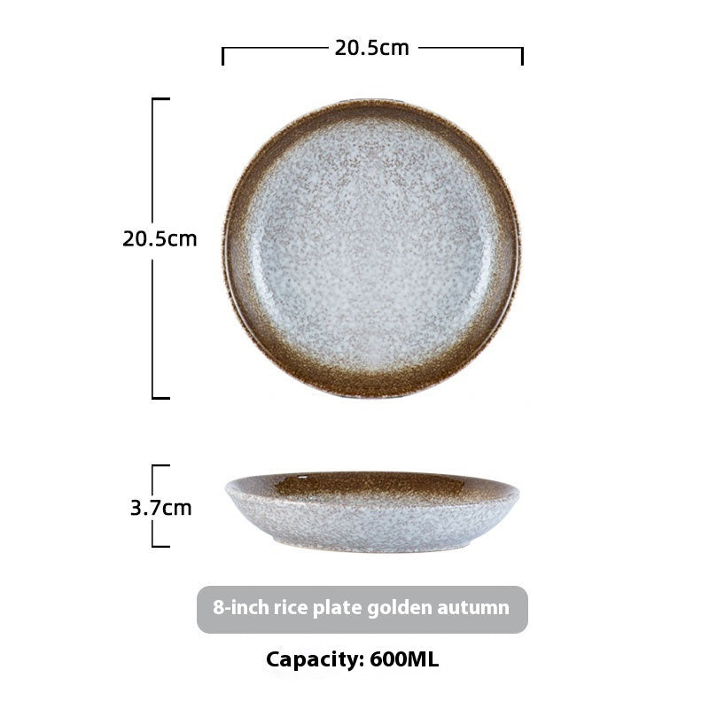 Household Ceramic Round Dinner Plate Small Plate
