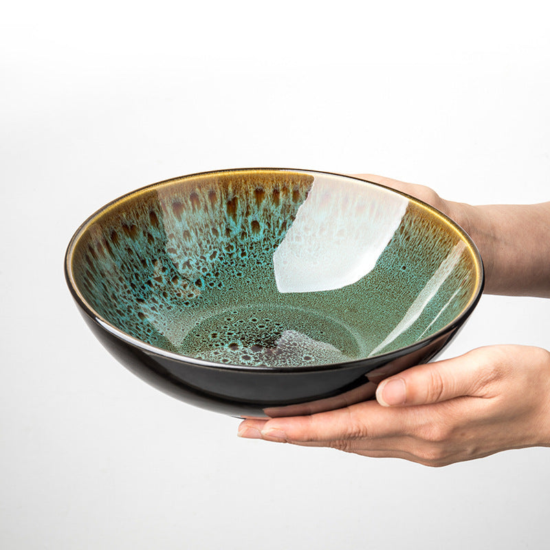 Vintage Green Ceramic Household Bowl