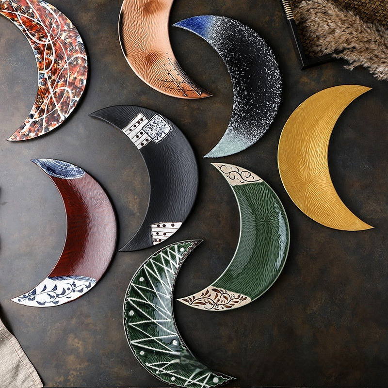 Creative Retro Ceramic Moon Art Plate