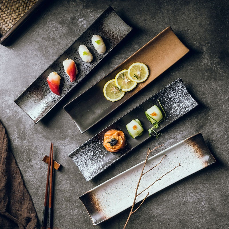 Hotel Household Restaurant Ceramic Long Plate