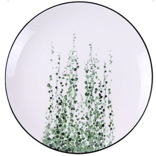 Green Plant Ceramic Plate Cartoon Fruit Plate