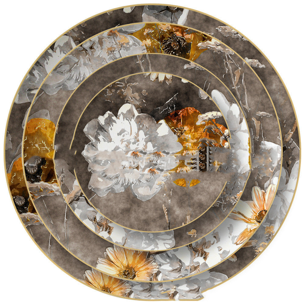 Creative Ceramic Household Flower Dinner Plate