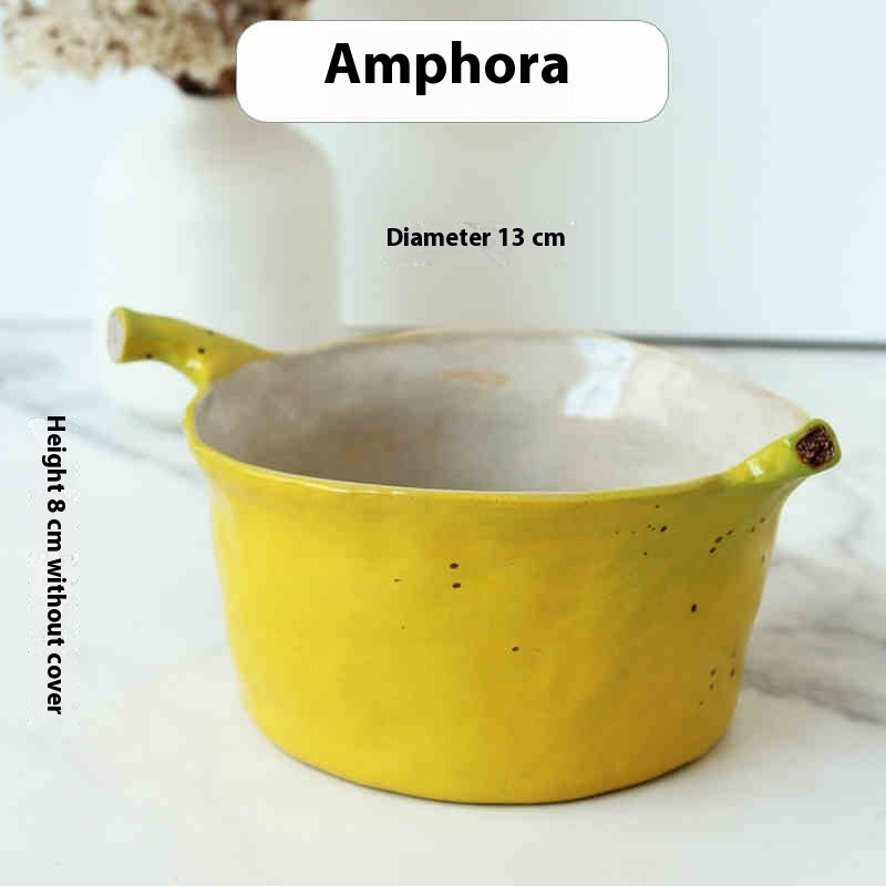 Ceramic Banana Cartoon Handmade Plate