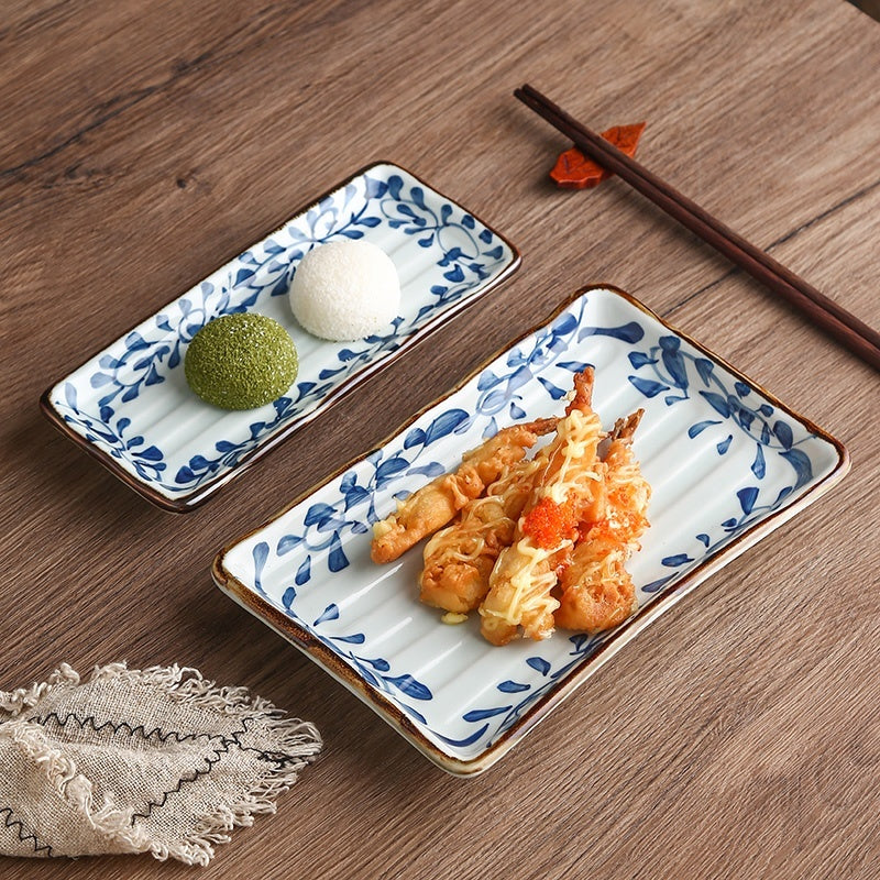 Ceramic Horizontal Long Plate Rectangular Dish Tableware