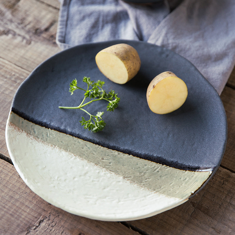 Retro Elegant Ceramic Round Square Plate