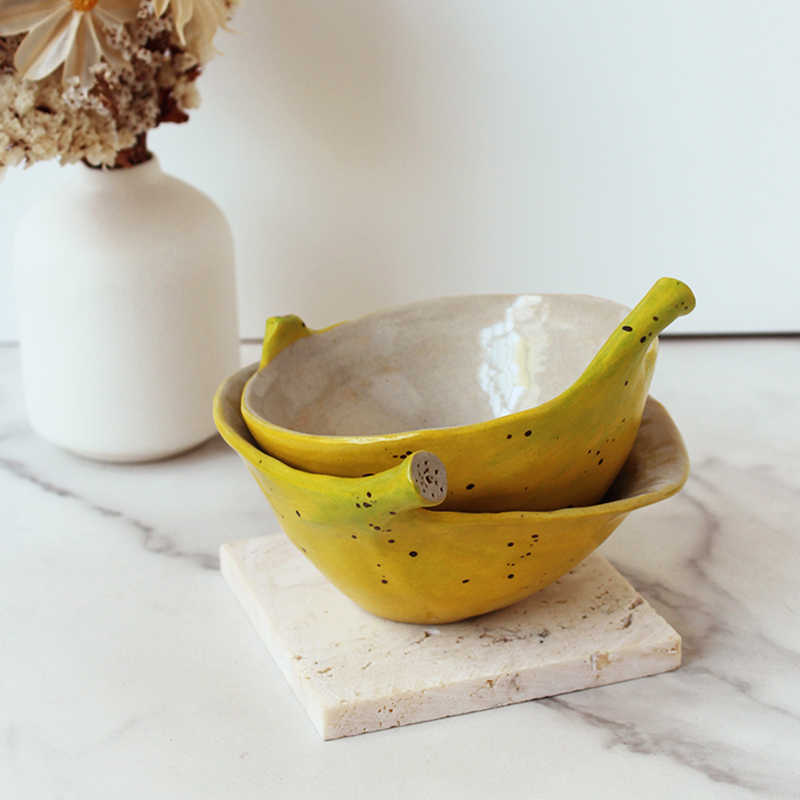 Ceramic Banana Cartoon Handmade Plate