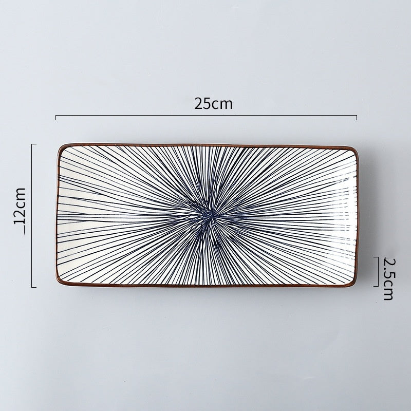 Sushi Plate Underglaze Color Rectangular Plate