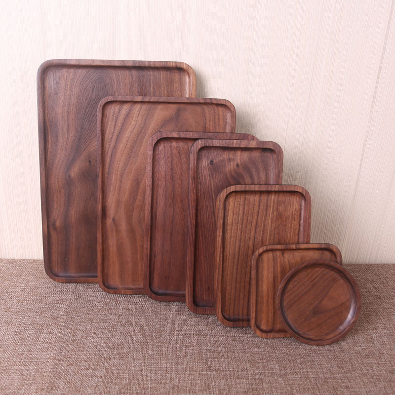 Japanese Style Wooden Black Walnut Plate