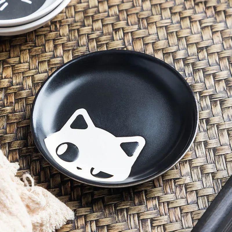 Household Cartoon Cat Ceramic Plate