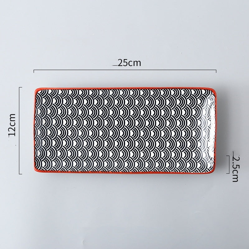 Sushi Plate Underglaze Color Rectangular Plate