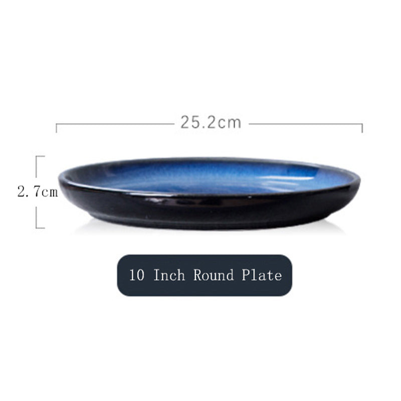 Creative Glaze Blue Ceramic Plate