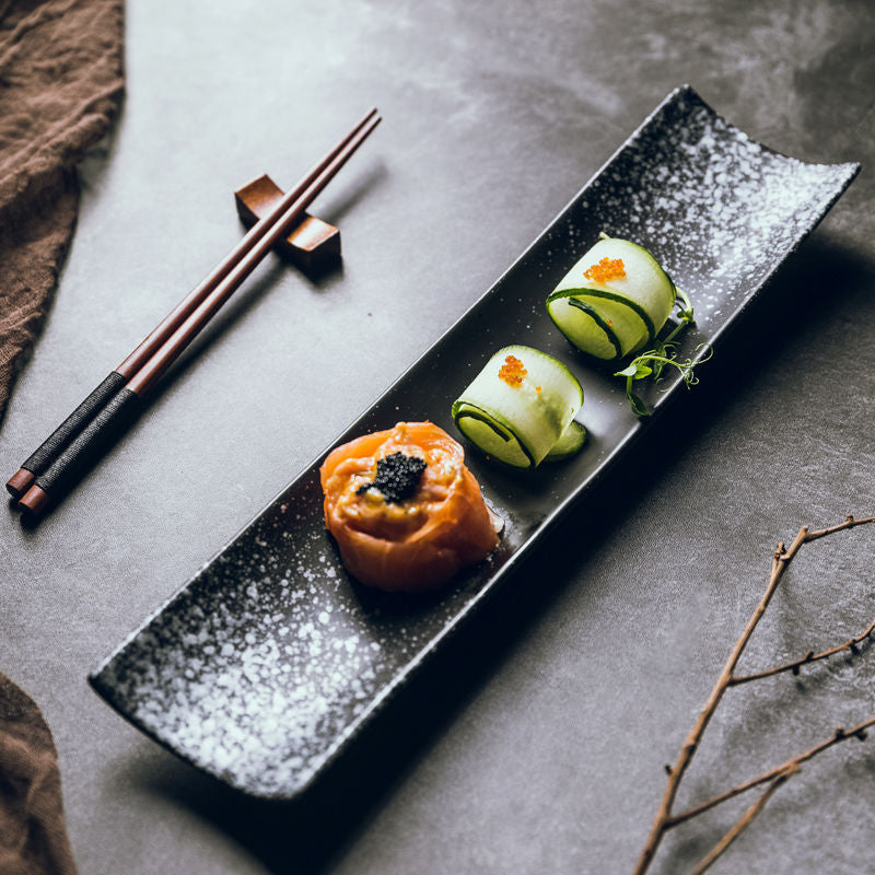 Hotel Household Restaurant Ceramic Long Plate