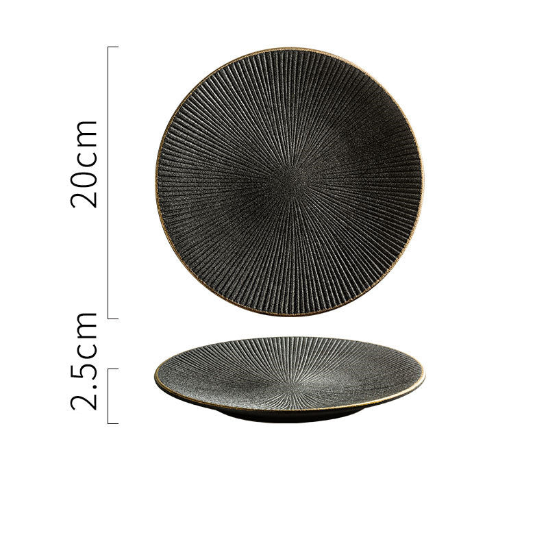 Creative Frosted Black Ceramic Plate