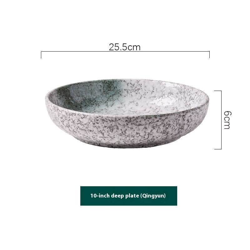 Retro Domestic Underglaze Porcelain Plate