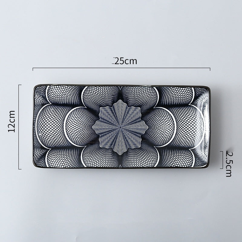 Sushi Plate Underglaze Color Rectangular Plate