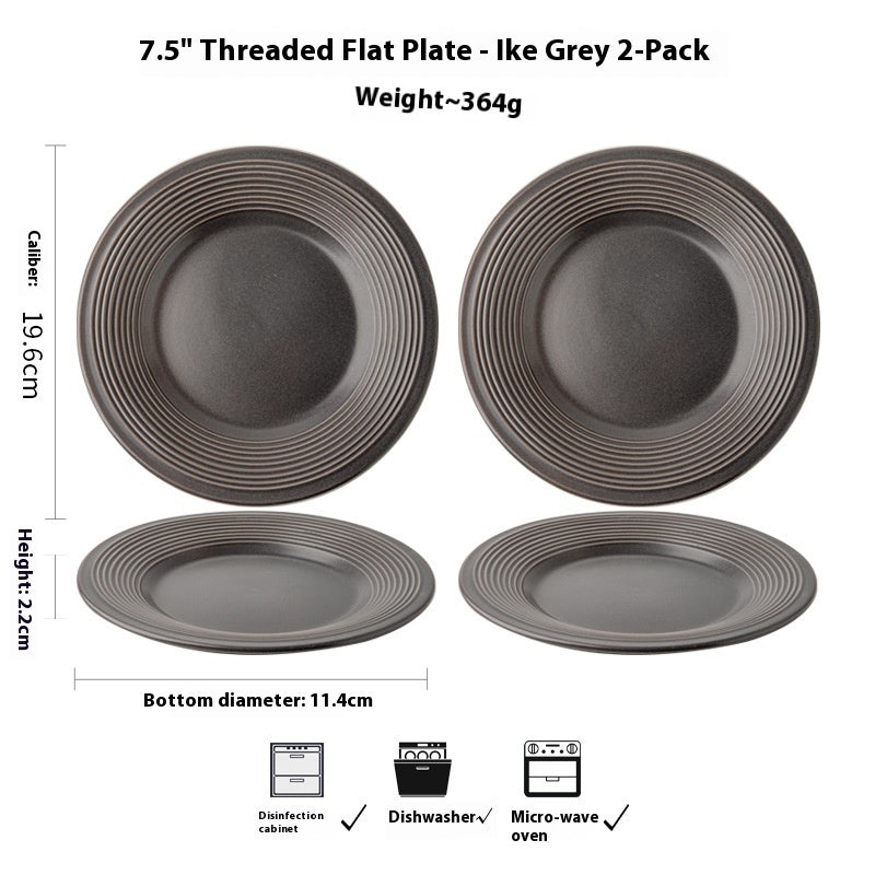 Simple Classic Ceramic Flat Plate Dish