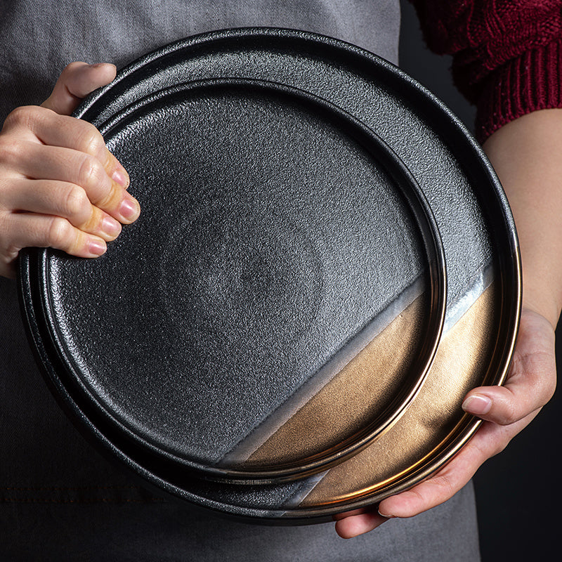 Creative Black Gold Ceramic Plate