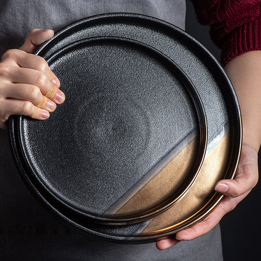 Creative Black Gold Ceramic Plate