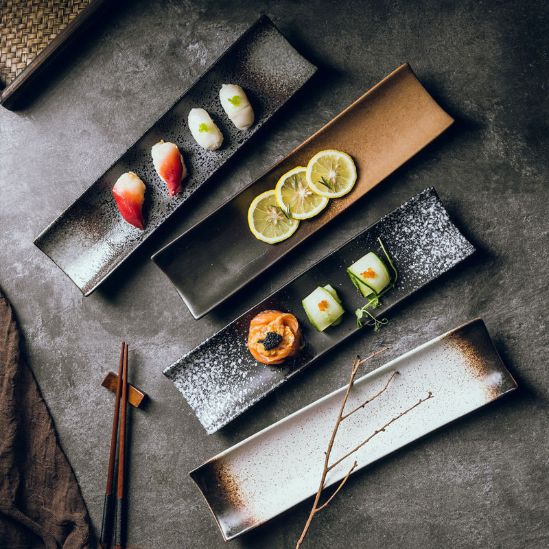 Hotel Household Restaurant Ceramic Long Plate